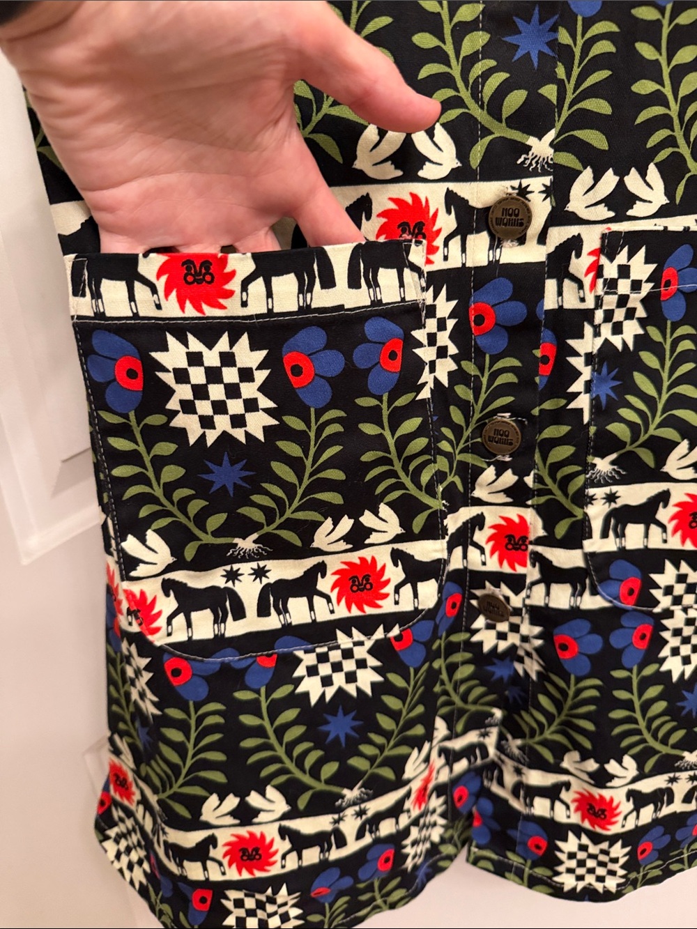 Nooworks Chloe The Guardians Folk Print Dress S - Picture 4 of 7